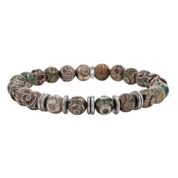 share spiritブレスレット Mr. Lowe by Sheryl Lowe Camo Tibetan Agate Beaded Bracelet with