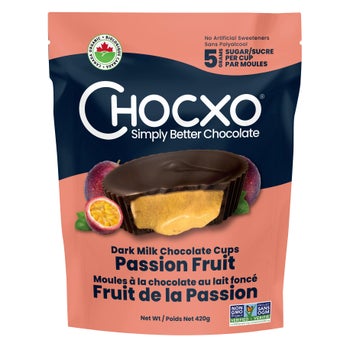 Chocxo Dark Milk Chocolate Cups Passion Fruit, 420 g | Costco