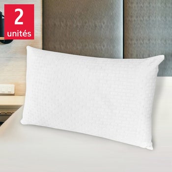 Swiss Comforts Embossed Tencel Down Alternative Pillow, 2-pack