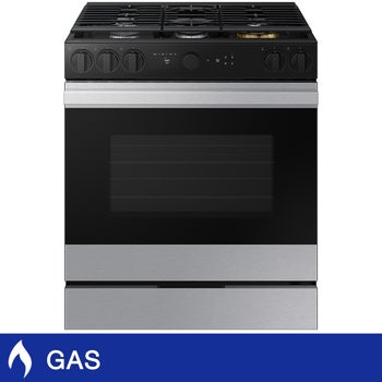 Samsung BESPOKE 30 in 6.0 cu. ft. Stainless Steel Gas Slide-In Range with Smart Oven Camera