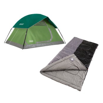 Coleman Sundome 2 Person Tent + Biscayne Big and Tall Sleeping Bag