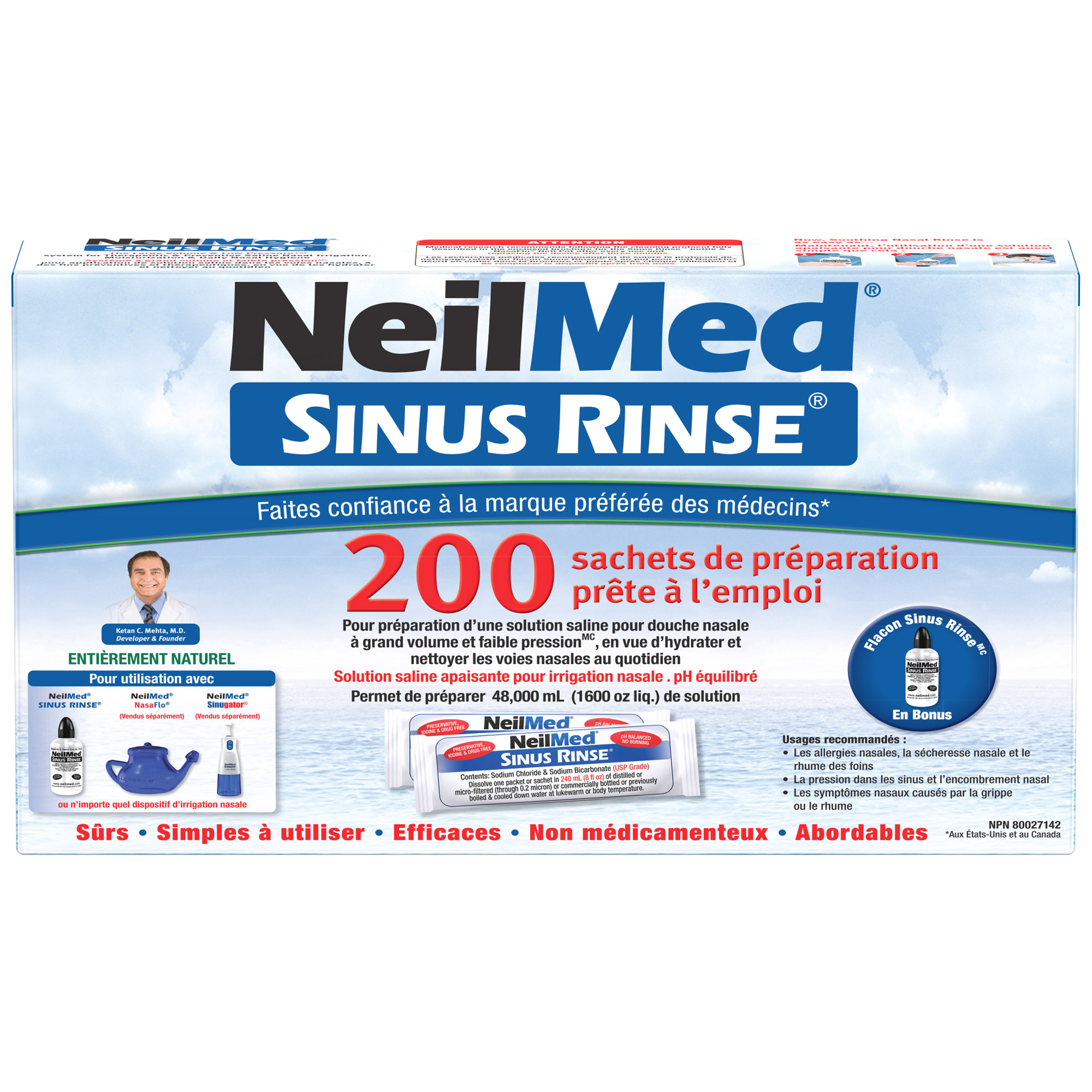 NeilMed Trousse Sinus Rinse 200 Sachets Costco