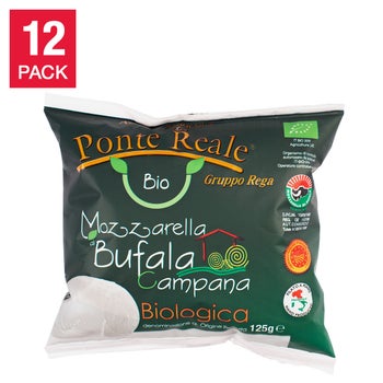 Ponte Reale Organic Buffalo Mozzarella DOP 125 g (4.4 oz) × 12 pack
