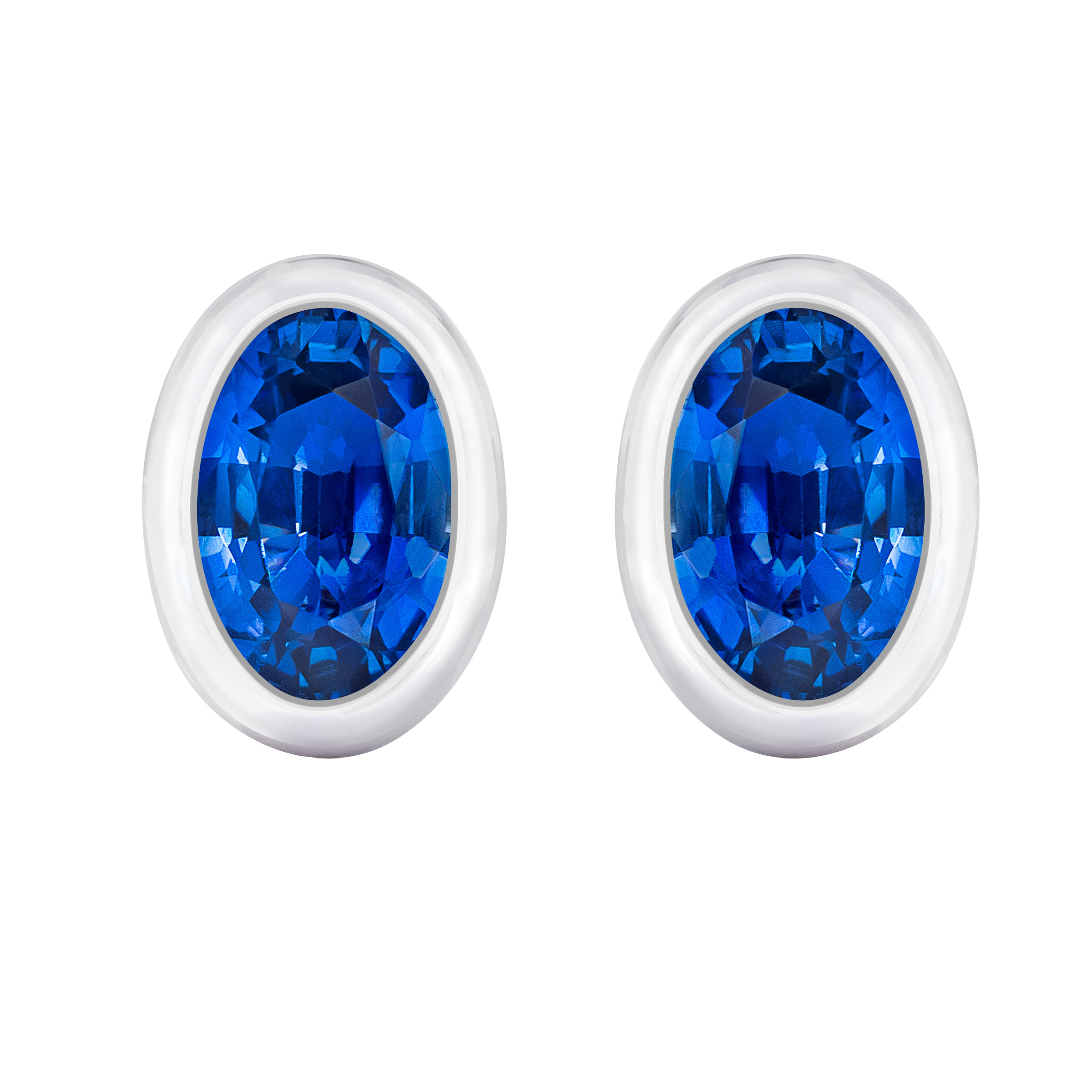 Oval Cut Blue Sapphire Stud Earrings Costco
