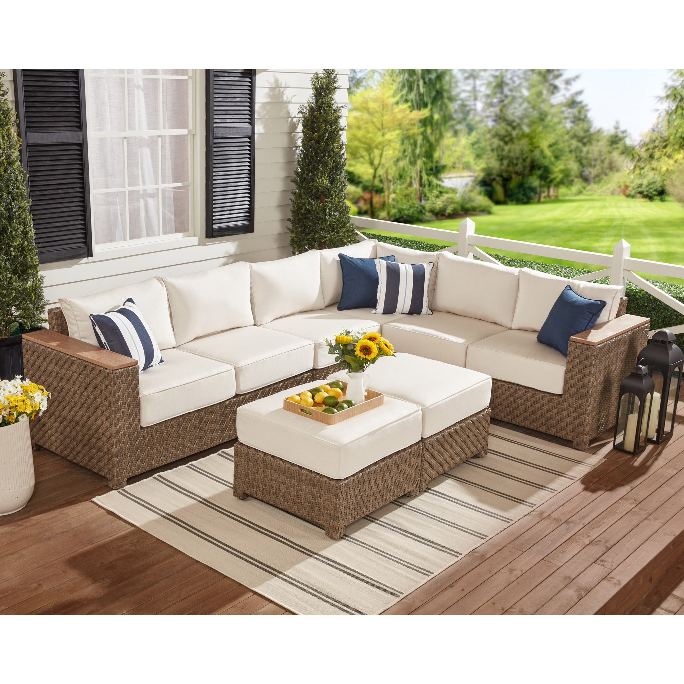 Nolan 6-piece Outdoor Patio Modular Sectional Set Costco