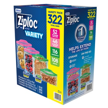Ziploc Seal Top Bag, Variety Pack, 322-count | Costco