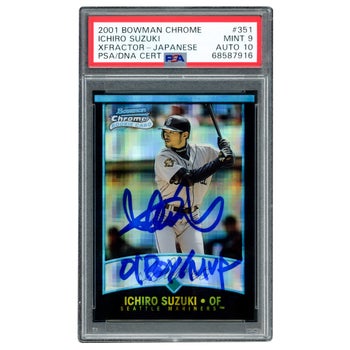 Ichiro Suzuki Autographed 2001 Bowman Chrome XFractor Japanese