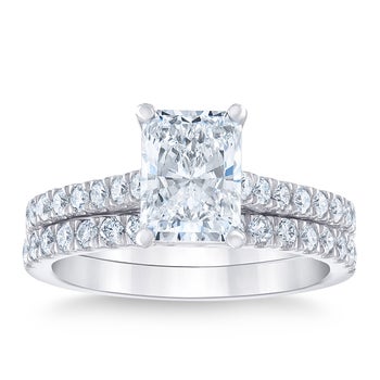 Radiant Cut 2.14 ctw VS1 Clarity, G Color Diamond Platinum Wedding