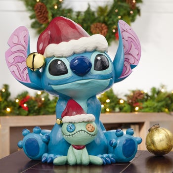 ジムショア　スティッチ　コストコ　クリスマス置物　COSTCO 37.4 cm (14.7 in.) Disney Holiday - Stitch and Scrump by Jim Shore