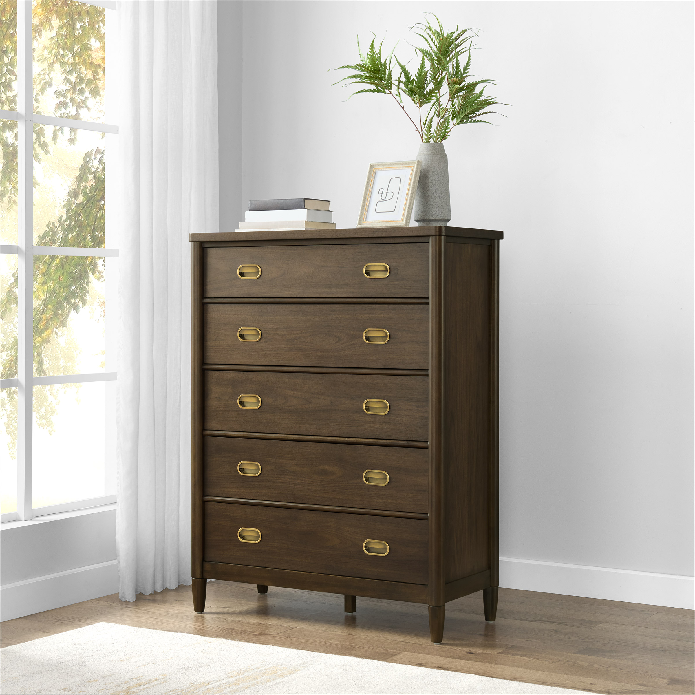 Weston Park 5-drawer Tall Chest, Dark Brown | Costco