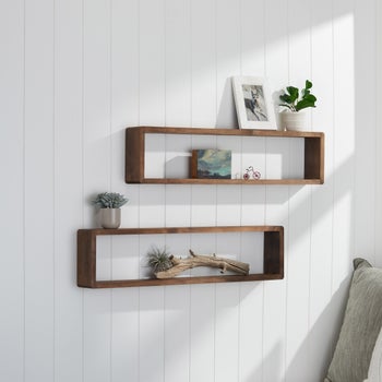 TRINITY Stackable Floating Box Shelf, 2-pack