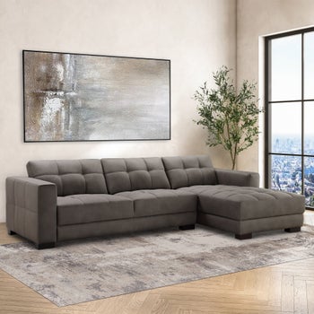 Klyden 2-piece Leather Chaise Sectional
