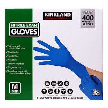 Kirkland Signature Nitrile Exam Gloves, 400-count, Size Medium | Costco
