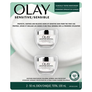 Olay Sensitive Soothing Moisturizer Cream, 2 x 50 mL