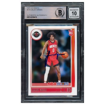 Jalen Green Autographed 2021-22 NBA Hoops Rookie Card #218 Houston