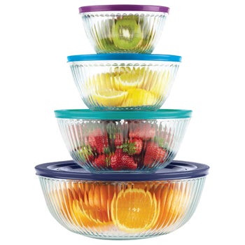 Pyrex 8-piece Sculpted Glass Mixing Bowl Set