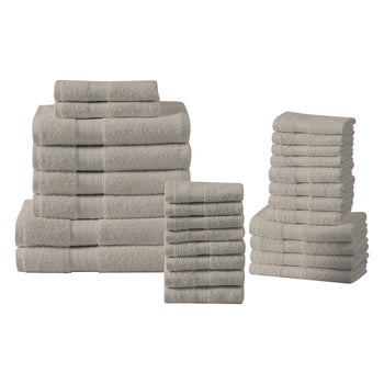 Low Twist Luxury 30-piece 100% Cotton Towel and Bath Mat Set