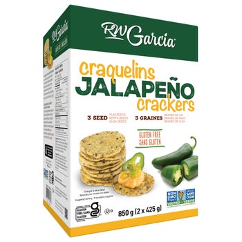 RW Garcia 3 Seed Jalapeño Crackers, 2 × 425 g