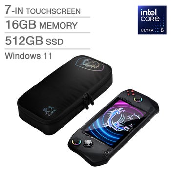 MSI Claw 7 in. Touchscreen Handheld Gaming Computer Bundle, Intel Core Ultra 5 135H - 16 GB RAM, 512 SSD, Intel Arc Graphics