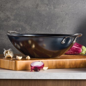 Anolon EverLast Carbon Steel 4-piece Wok and Teak Tool Set | Costco