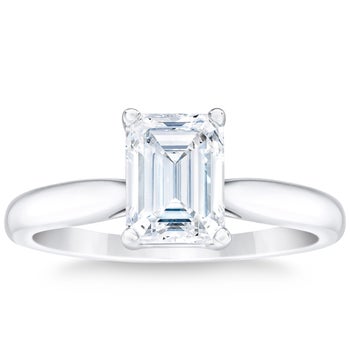 1.50 ct Emerald Cut, Clarity VVS1, Colour I, Diamond Solitaire Ring ...