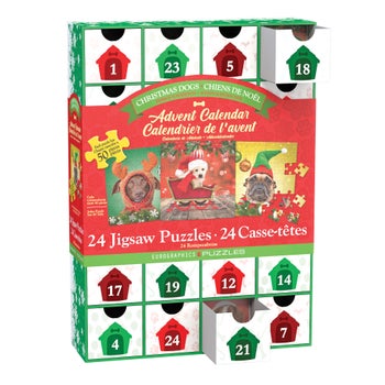 Eurographics Holiday Dogs Advent Calendar Puzzle Set 1200 pc