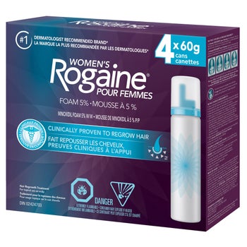 Rogaine Women's Hair Regrowth Foam with 5% Minoxidil, 4 x 60 g