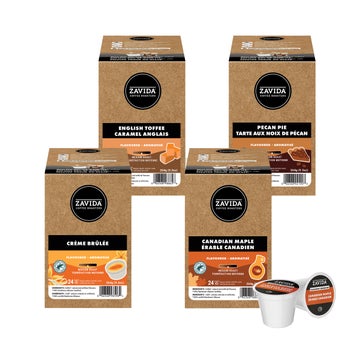 【70%OFF】 JUNsupreme クレーム　50g Zavida Caramel Lovers Variety Pack Coffee K-Cup Pods, 96- count