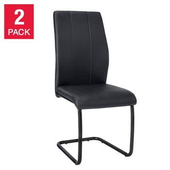 Geri Contemporary Dining Chair, 2-pack with Black Frame