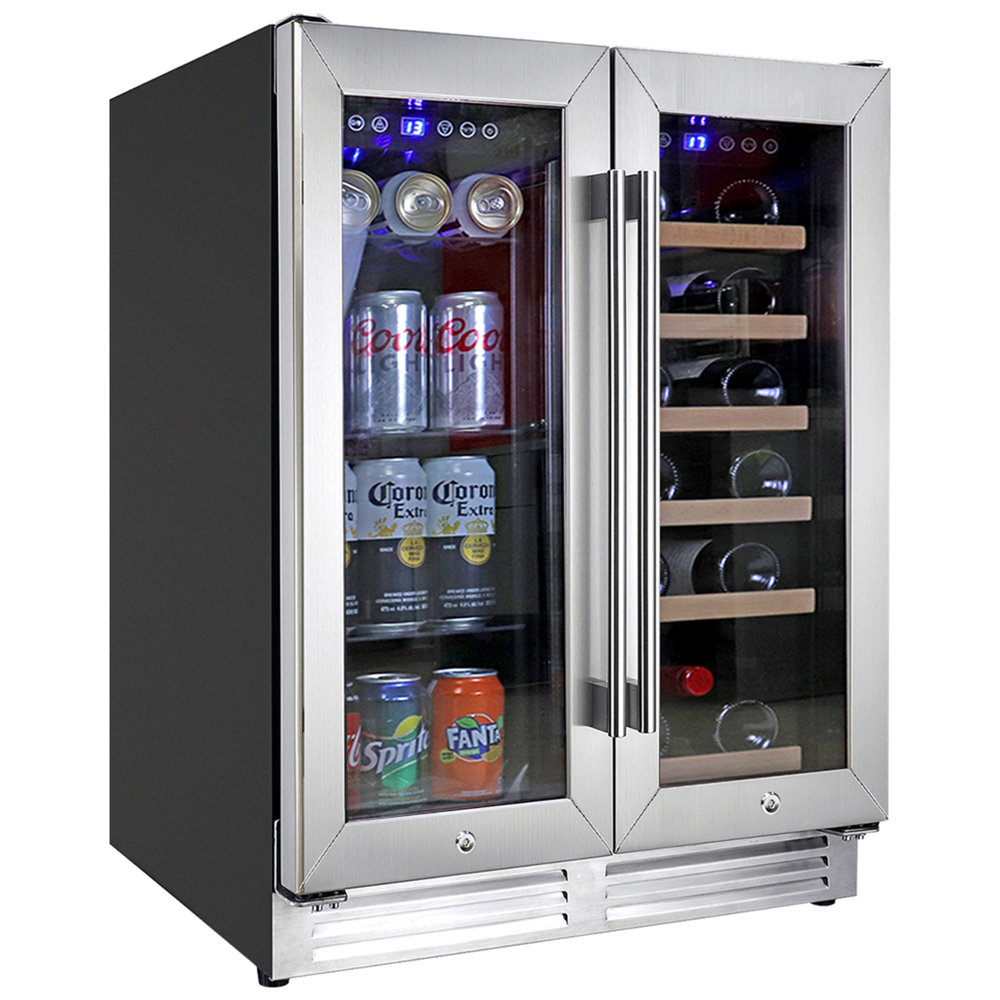 Koolatron Stainless Steel Builtin Dual Zone Beverage Center for 18