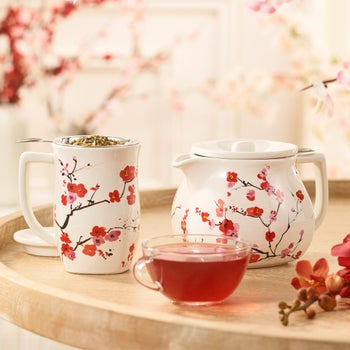 今月いっぱい桜祭りセール❢お安くしてます‼️　tea pottery Tea Forte Cherry Blossom & Peach Blossom Loose Tea Bundle with