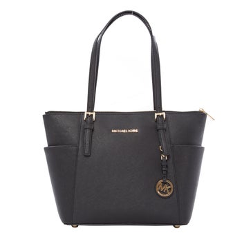 Michael Kors Jet Set Top Zip Saffiano Tote, Black | Costco