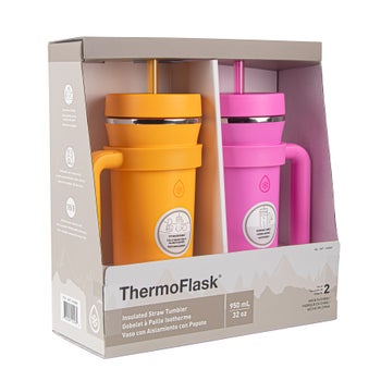 ThermoFlask 32oz Insulated Standard Straw Tumbler with Handles, 2