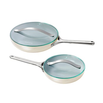 Caraway 4-piece Ceramic Fry Pans & Glass Lids Set