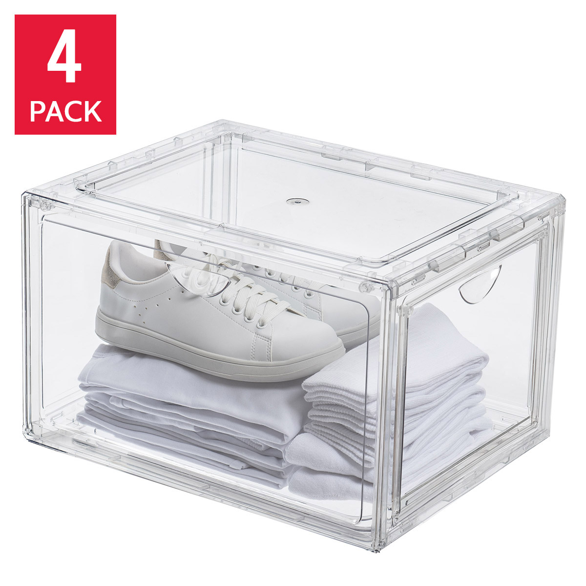 COSTCO コストコ クリアシューズボックス 4PACK ×2 Stackable Shoebox & Organizer, 4-pack | Costco