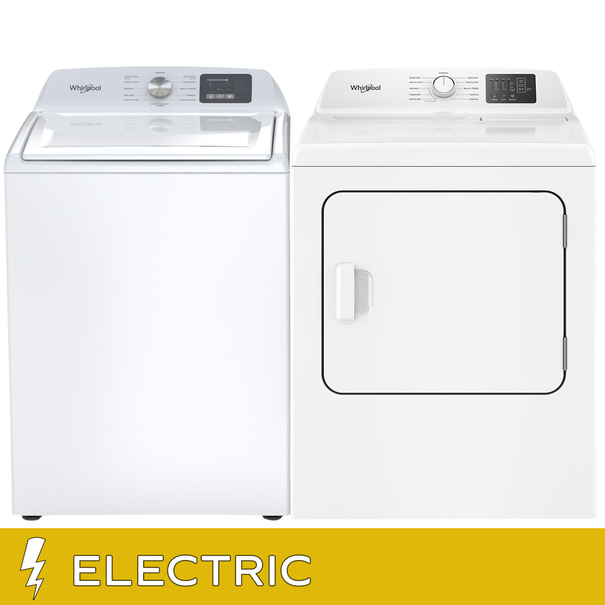 Whirlpool Laundry Bundle 4.8 cu ft. Top Load Washer and 7.0 cu ft
