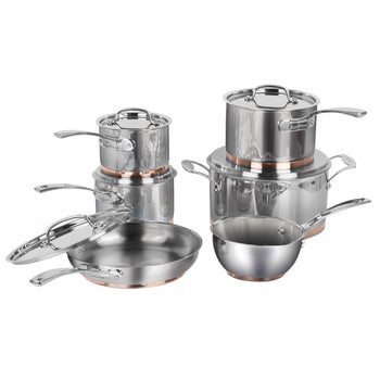 Cuisinart Stainless Steel Copper Band Cookware Set, 11-pieces