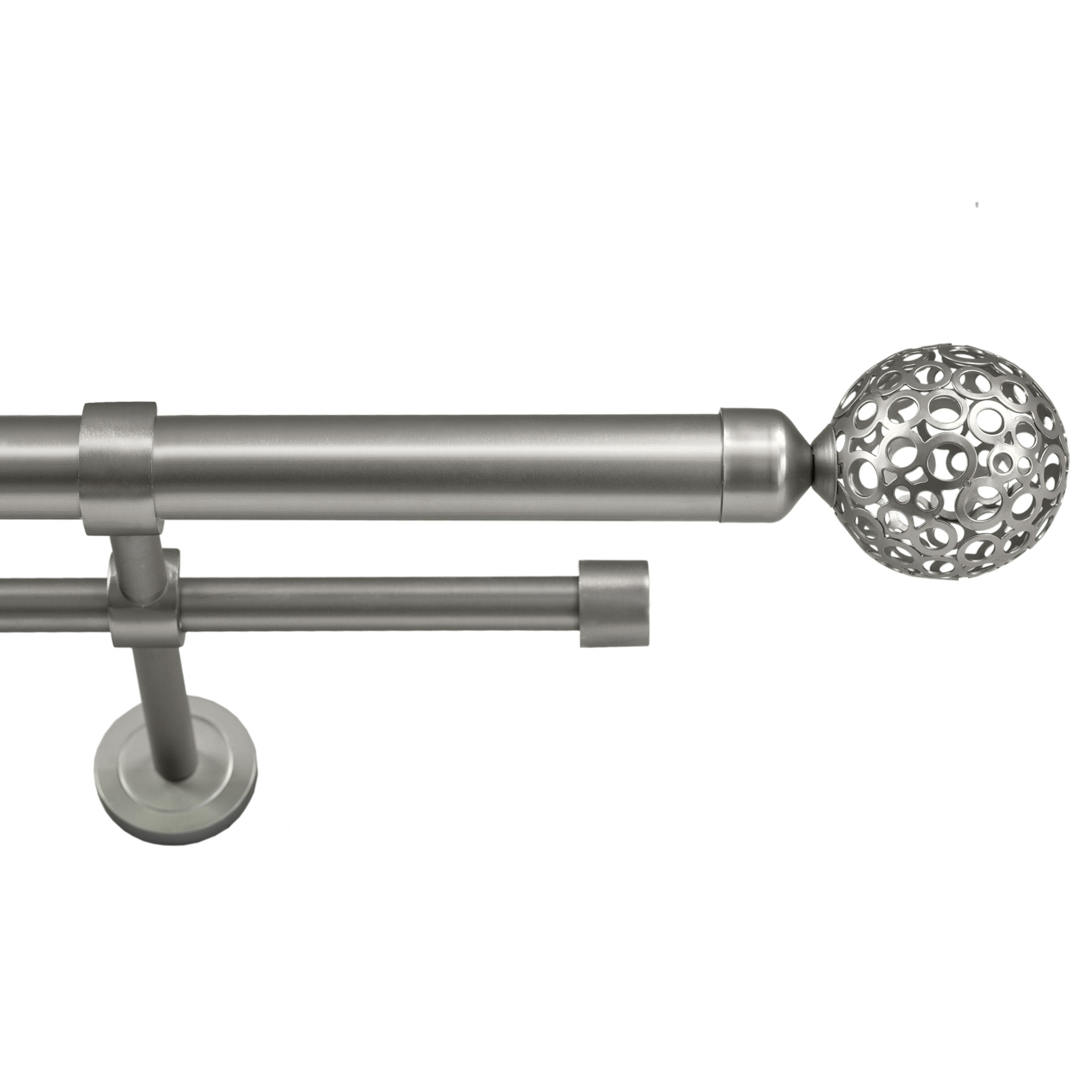 Lite Out Otto Steel Drapery Double Rod Set Brushed Nickel Satin Costco