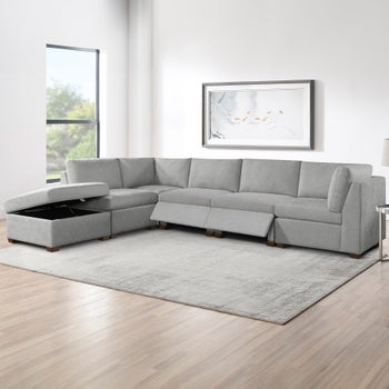 Thomasville Rockford 6-piece Fabric Modular Sectional with 2 Power