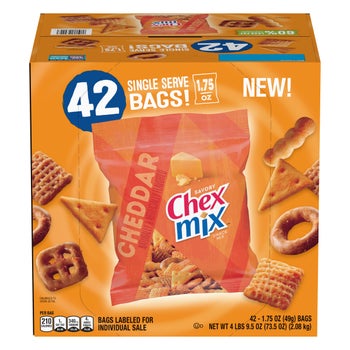 Chex Mix Snack Mix, Cheddar, 1.75 oz, 42-count | Costco