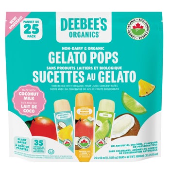 Deebee's Organics Non Dairy & Organic Gelato Pops, 25 × 40 ml