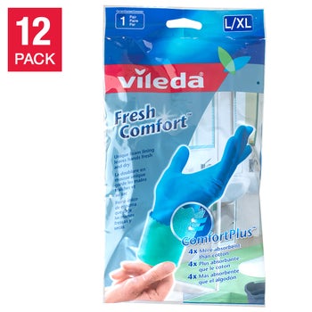 Vileda Fresh Comfort Gloves, Large/X-Large Size, 12-pack
