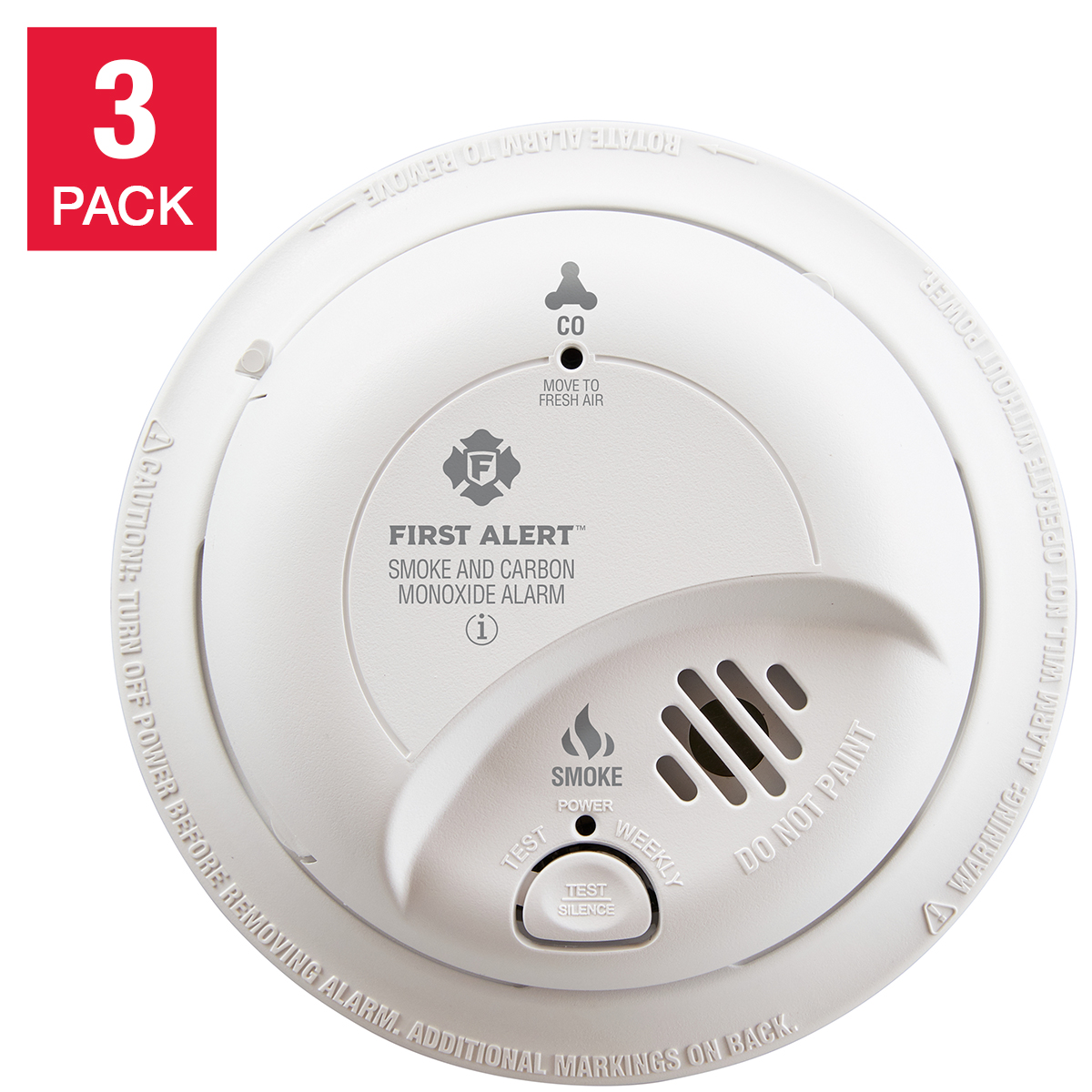 First Alert Hardwired Smoke and Carbon Monoxide Alarm, 3pack Costco
