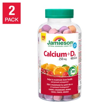 Jamieson Calcium + Vitamin D3 Gummies, 2 x 110 Gummies