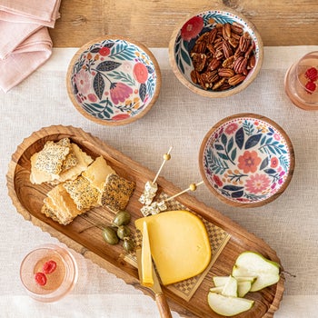 over&back Spring Garden 4-piece Acacia Serving Set by Jess Phoenix