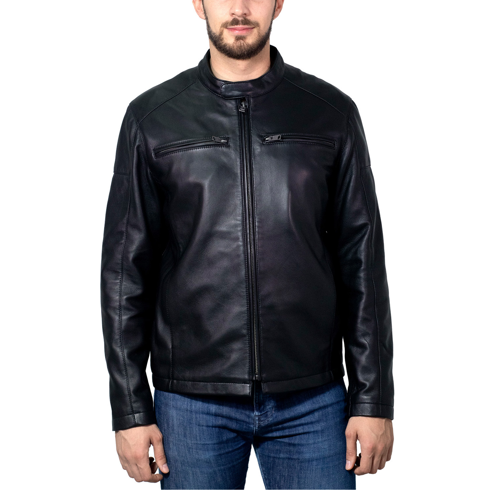 Ballsy denim jacket type leather jacket