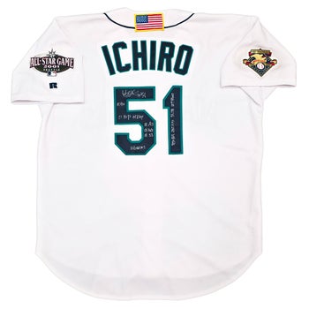 Ichiro Suzuki Autographed Seattle Mariners Game Used 2001 Rookie