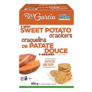 RW Garcia 3 Seed Sweet Potato Crackers, 2 × 425 g