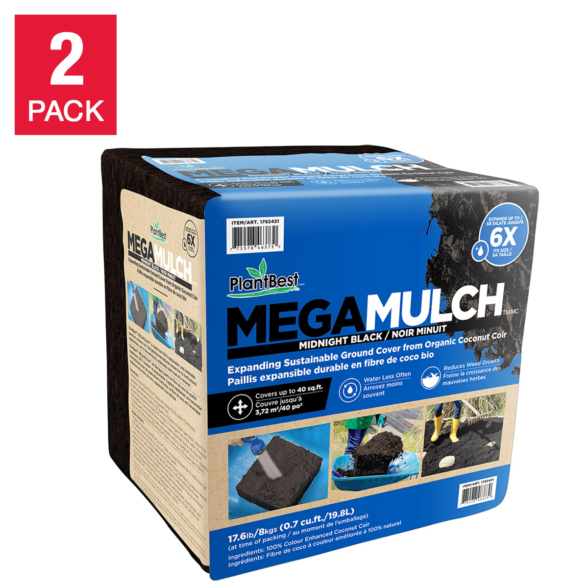 MegaMulch Expanding Coconut Coir Mulch, 2pack Costco