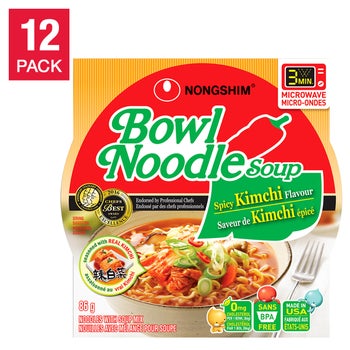 Nongshim Bowl Noodle Soup, Spicy Kimchi 86 g, 12 x 86 g